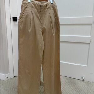 Marine Layer Women’s Wideleg Tan Corduroy Pants, size 2